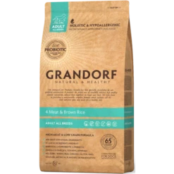 Adulte Toutes Races 4 Viande & Riz Brun 1kg – Grandorf