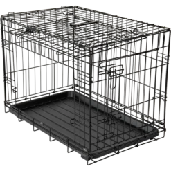 Cage Métallique Avec Porte Coulissante Noir XXL 123x77x83cm - Jack And Vanilla
