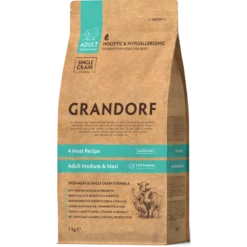 Chien Adult Medium & Maxi Races - 4 Viandes 1kg - Grandorf