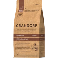 Chien Adult Medium & Maxi Races - Canard Et Dinde 1kg - Grandorf