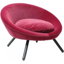Fauteuil Bailey En Velours Bordeaux 58x53cm - Vadigran