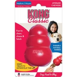 Kong Classic Rouge M - Kong -Pedigree || Duvo Soldes kong classic rouge m kong 74012002 kong specifications disponible en six tailles xs s m l xl et xxl un jouet stimulant intellect 3