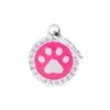 Médaille Glam Patte Cercle Fuchsia Strass -Pedigree || Duvo Soldes medaille glam patte cercle fuchsia strass bh26gm02 my family