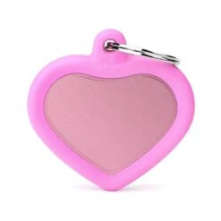 Médaille Gomme Coeur Aluminium Rose/Rose