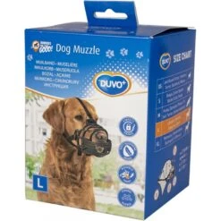 Muselière Caoutchouc Noir/Rouge Large - Duvo+