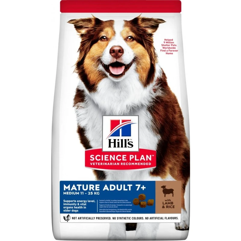 Science Plan Aliment Pour Chien Adulte Mature 7+ Medium à L'Agneau Et Au Riz 12kg - Hill's 3 Science Plan Aliment Pour Chien Adulte Mature 7+ Medium à L'Agneau Et Au Riz 12kg - Hill's